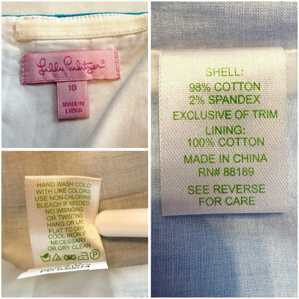 Lilly Pulitzer Size 10 Bowen Tourquise Lorac Panel Embroidery Strapless Dress - Picture 12 of 14